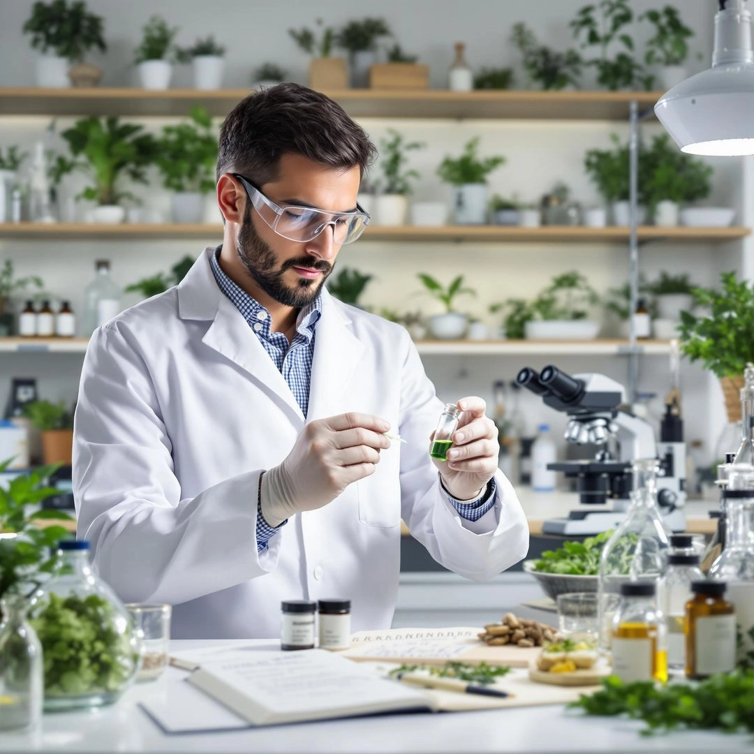 Scientist performing quality check